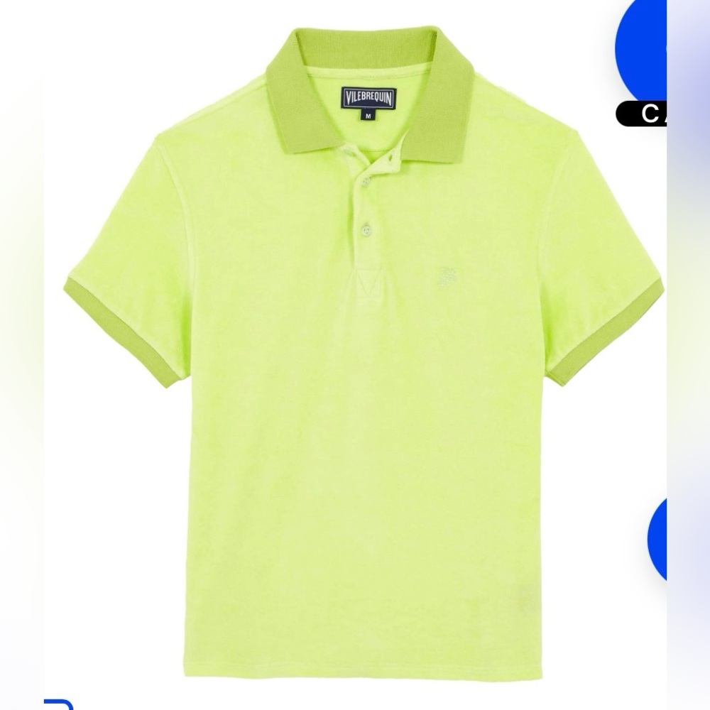 Men’s Vilebrequin lime yellow/ green terry polo size XXL NWOT